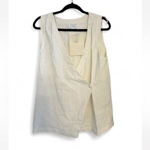 SABO Cream Wrap-Front Sleeveless Blouse